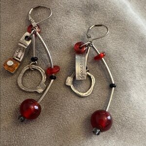 Vintage Modernist Anne Marie Chagnon Cirque du Soleil Dangly Earrings